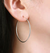 925 Sterling Silver Endless Hoops 50 mm or 60 mm Bridal Fine Jewelry Hollow Tube Hoop Earrings - KaleaBoutique.com