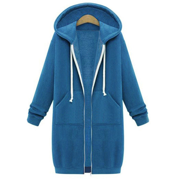 Women's Longline Full-Zip Hooded Sweatshirt with Pockets - KaleaBoutique.com