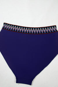 Embroidered Trim Wrap Tie Knot Plus Size High Waisted Bikini - KaleaBoutique.com