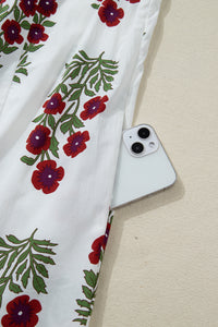 KaleaBoutique Stylish Frilled V Neck 3/4 Sleeve Loose Floral Dress - KaleaBoutique.com