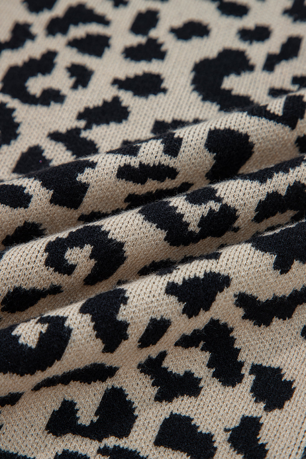 KaleaBoutique Stylish Leopard Drop Shoulder Chunky Knitted Cardigan Sweater - KaleaBoutique.com