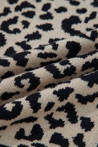 KaleaBoutique Stylish Leopard Drop Shoulder Chunky Knitted Cardigan Sweater - KaleaBoutique.com