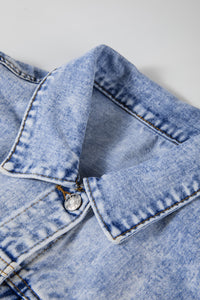 KaleaBoutque Stylish Vintage Washed Flap Pockets Denim Jacket - KaleaBoutique.com