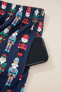 KaleaBoutique Stylish Mama Claus Plaid Letter Tee Nutcracker Shorts 2pcs Lounge Set - KaleaBoutique.com