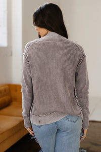 KaleaBoutique Stylish Mineral Wash Exposed Seam Patchwork Knit Open Sweater Cardigan - KaleaBoutique.com