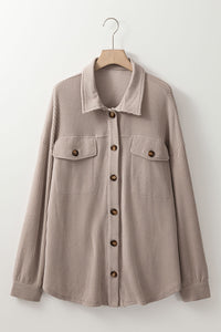 KaleaBoutique Solid Corded Drop Shoulder Plus Size Shacket - KaleaBoutique.com