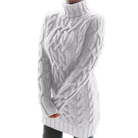 Women's Cable-Knit Turtleneck Sweater Dress - KaleaBoutique.com