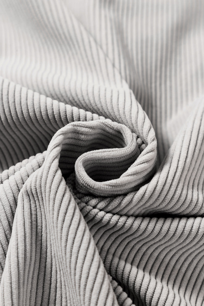 KaleaBoutique Hooded Drawstring Pockets Corduroy Shacket - KaleaBoutique.com