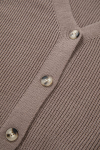 KaleaBoutique Comfortable Mixed Texture Knit Button V Neck Sweater Cardigan - KaleaBoutique.com