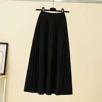 Women's Pleated Knit A-Lined Flared Midi Skirt - KaleaBoutique.com