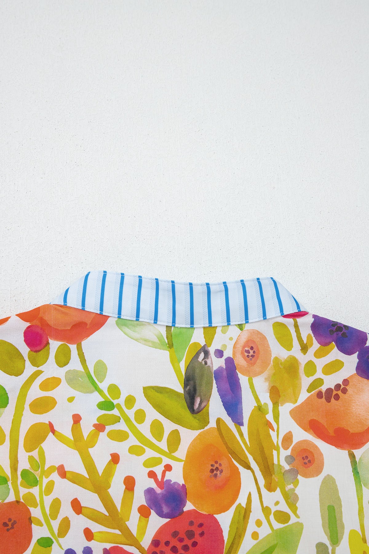 KaleaBoutique Stylish Bright Floral Print Ricrac Trim Striped Patchwork V Neck Dress - KaleaBoutique.com