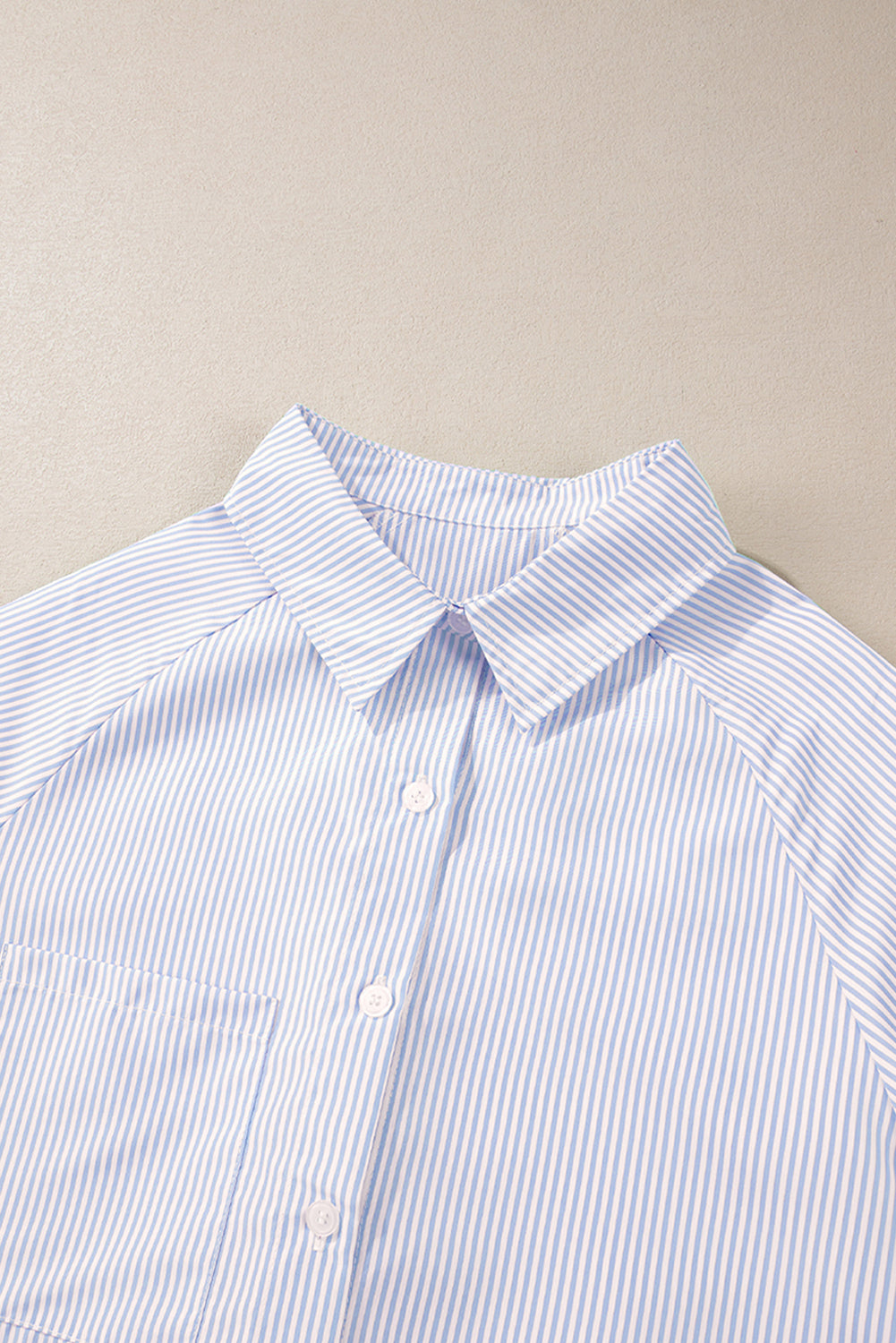 KaleaBoutique Stylish Striped Shirred Cuff Buttoned Loose Fit Shirt - KaleaBoutique.com