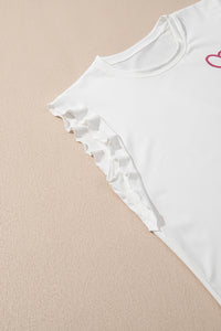 KaleaBoutique Comfortable Ruffled Tank Top And Heart Print Pants Lounge Set - KaleaBoutique.com