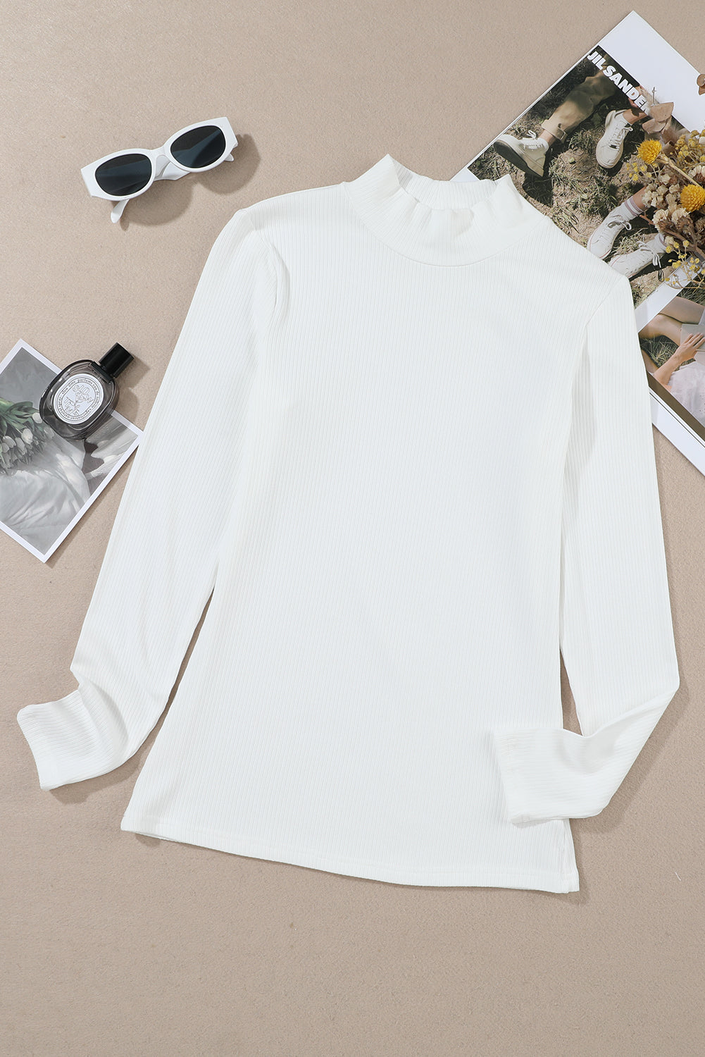 KaleaBoutique Stylish Ribbed Knit High Neck Long Sleeve Top - KaleaBoutique.com