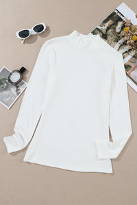 KaleaBoutique Stylish Ribbed Knit High Neck Long Sleeve Top - KaleaBoutique.com