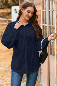Cable Texture Puff Sleeve Loose Shacket - KaleaBoutique.com