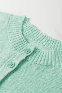 KaleaBoutique Comfortable 3/4 Sleeve Boxy Knit Button Down Sweater Cardigan - KaleaBoutique.com