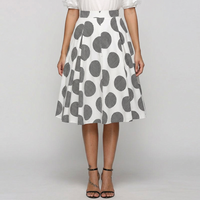 Women's Large Circle-Print Flared Midi Skirt - KaleaBoutique.com