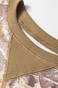 KaleaBoutique Comfortable Abstract Camo Print Color Block Detail Baggy Pullover Sweatshirt - KaleaBoutique.com