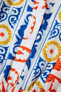 Boho Geometric Printed Long Sleeve Maxi Dress - KaleaBoutique.com