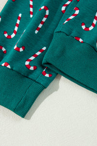 KaleaBoutique Stylish Christmas Candy Cane Printed Top and Pants Lounge Set - KaleaBoutique.com