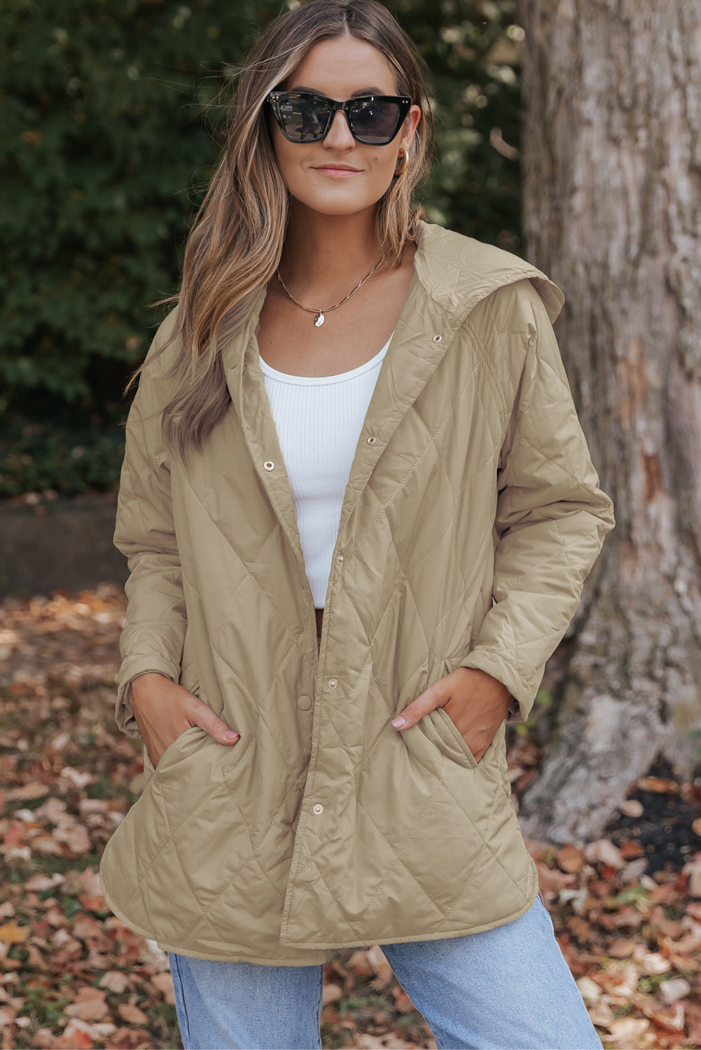KaleaBoutique Stylish Quilted Snap Button Hooded Puffer Coat - KaleaBoutique.com