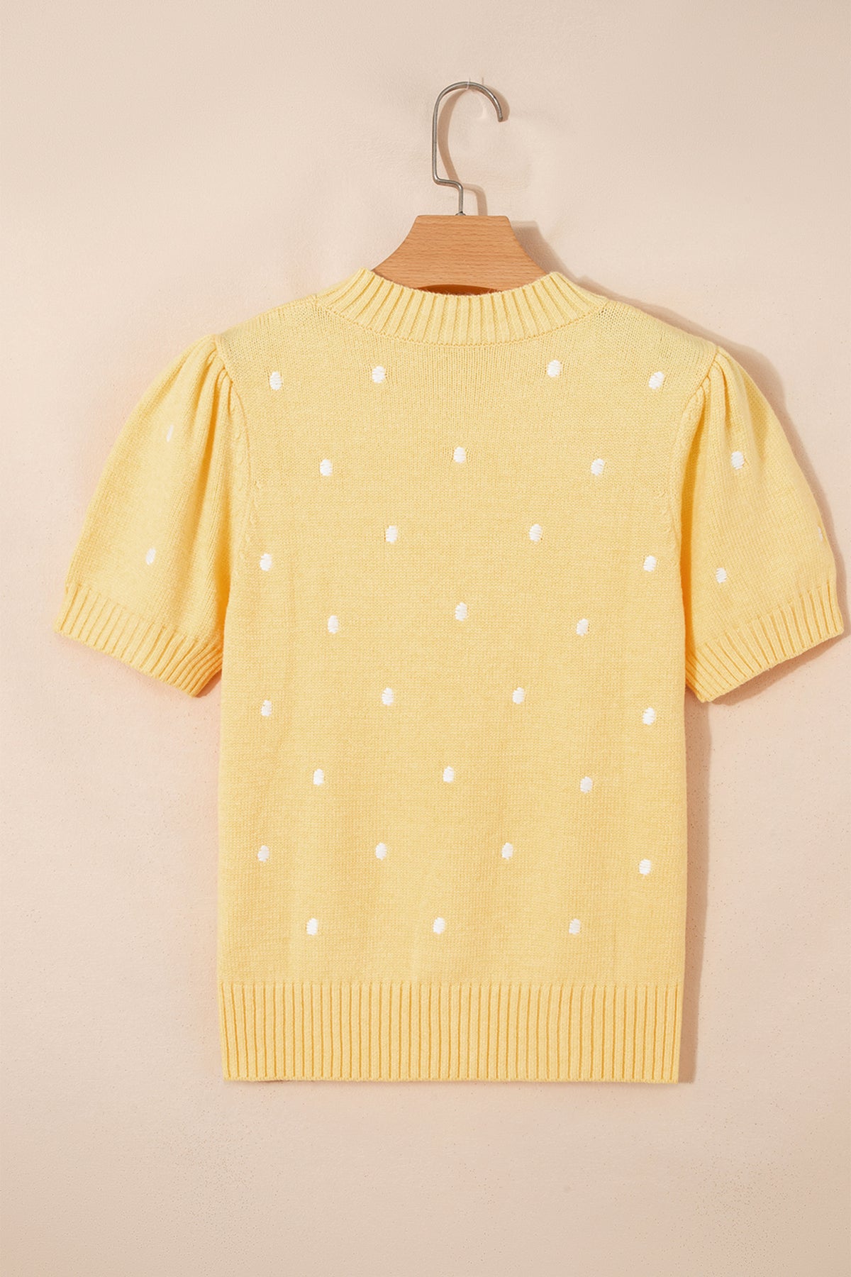 KaleaBoutique Comfortable Elegant Polka Dot Bubble Short Sleeve Sweater - KaleaBoutique.com