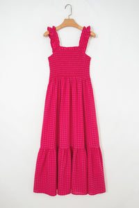 KaleaBoutique Comfortable Plaid Square Neck Fit-and-flared Vacation Sundress - KaleaBoutique.com