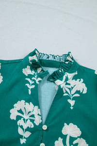 KaleaBoutique Comfortable Frilled V Neck Puff Short Sleeve Floral Mini Dress - KaleaBoutique.com
