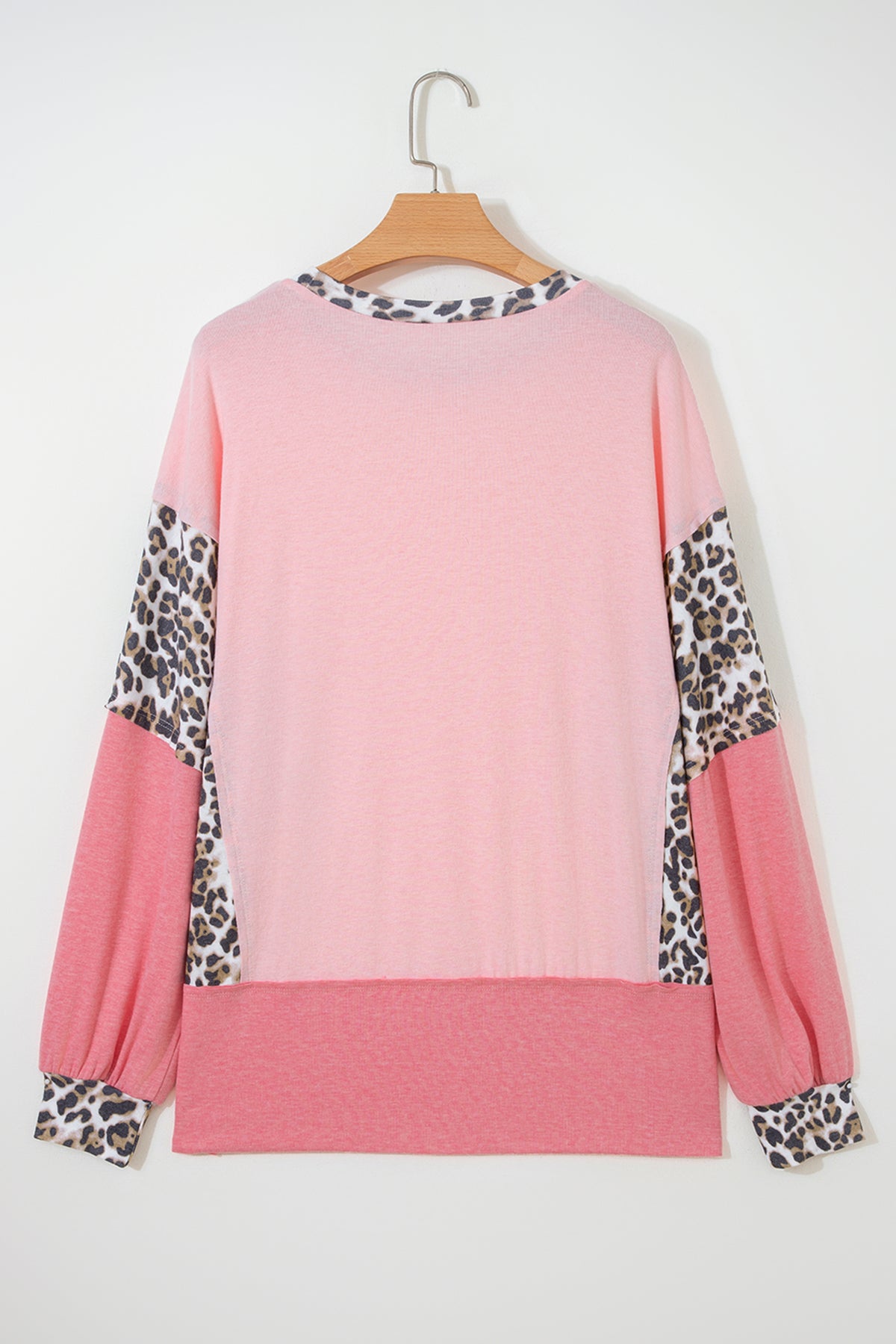 KaleaBoutique Stylish Color Block Leopard Patchwork Dolman Sleeve High Low Baggy Sweatshirt - KaleaBoutique.com