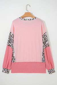 KaleaBoutique Stylish Color Block Leopard Patchwork Dolman Sleeve High Low Baggy Sweatshirt - KaleaBoutique.com