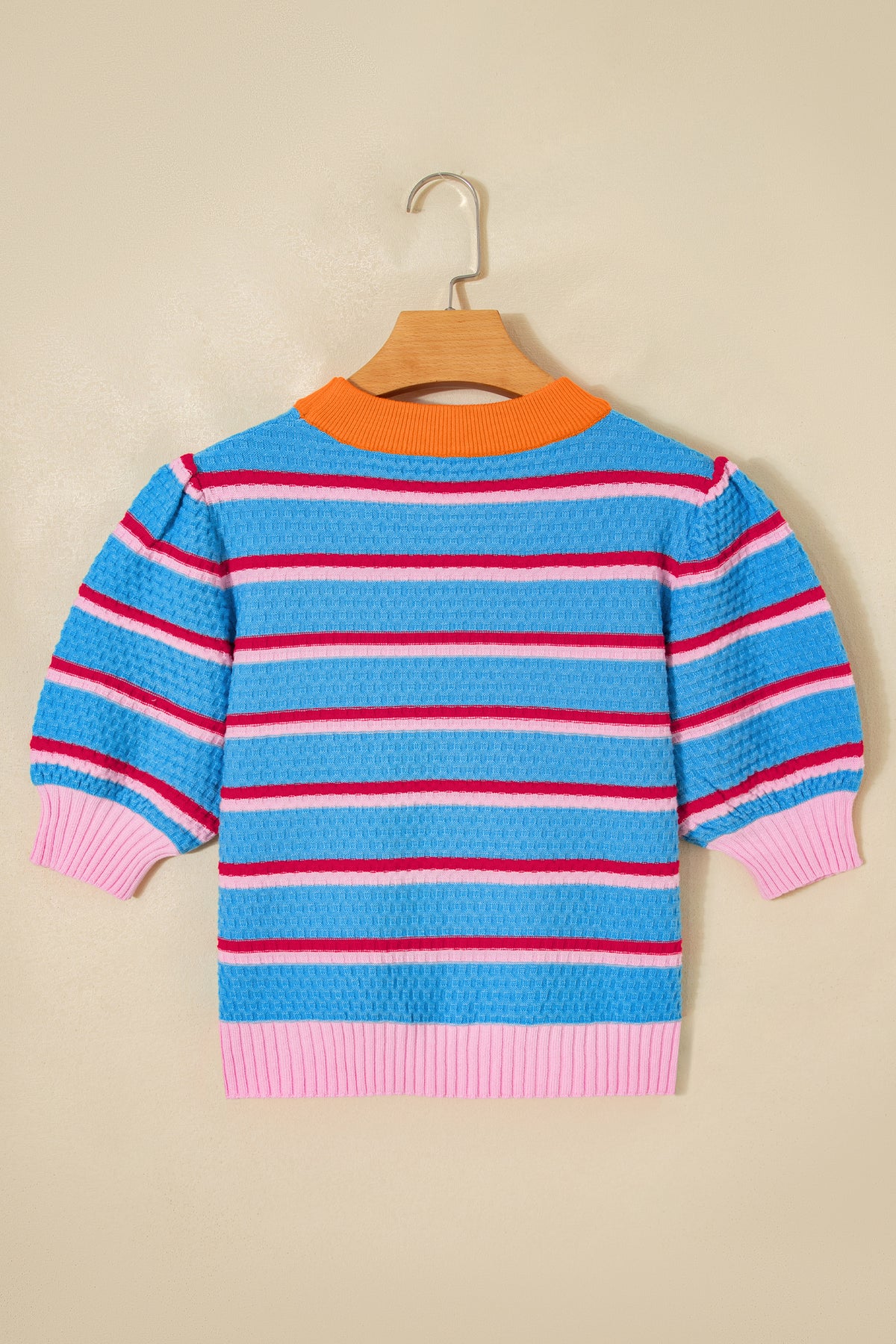 KaleaBoutique Comfortable Colorblock Trim Half Sleeve Sweater Top - KaleaBoutique.com