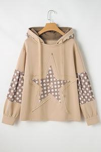 KaleaBoutique Stylish Floral Patchwork Star Pattern Drawstring Hoodie - KaleaBoutique.com