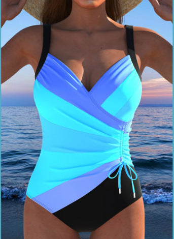 Printed Sexy Backless Drawstring Tankini Beach Swimsuit - KaleaBoutique.com
