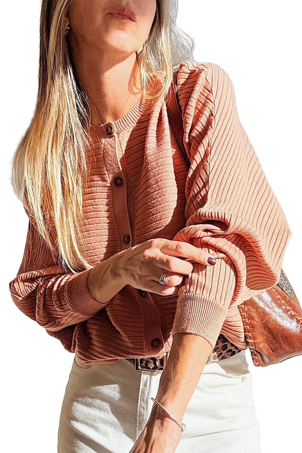 KaleaBoutique Stylish Wide Rib Knit Button Front Dolman Sleeve Sweater Cardigan - KaleaBoutique.com