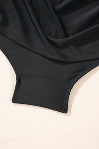 Solid Color U Neck Padded Plus Size One Piece Swimsuit - KaleaBoutique.com