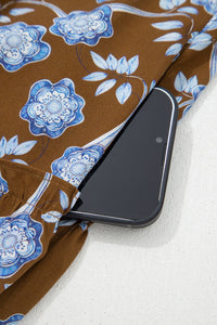 KaleaBoutique Comfortable Floral Print Ruffled Detail Shirt Collar Button Down Long Sleeve Dress - KaleaBoutique.com