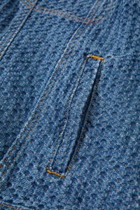 Double Flap Pocket Denim Textured Button Down Jacket - KaleaBoutique.com