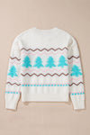 KaleaBoutique Stylish Striped Christmas Tree Ribbed Trim Drop Shoulder Sweater - KaleaBoutique.com