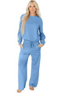 KaleaBoutique Comfortable Floral Patchwork Drop Shoulder Pullover and Sweatpants Lounge Set - KaleaBoutique.com