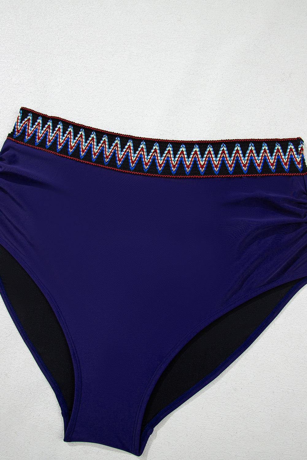 Embroidered Trim Wrap Tie Knot Plus Size High Waisted Bikini - KaleaBoutique.com
