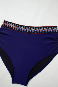 Embroidered Trim Wrap Tie Knot Plus Size High Waisted Bikini - KaleaBoutique.com