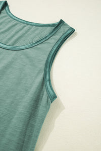 KaleaBoutique Metallic Sheen Edge Scoop Neck Tank Top - KaleaBoutique.com