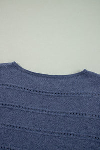 KaleaBoutique Boat Neck Drop Shoulder Pointelle Knit Sweater - KaleaBoutique.com