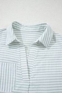 Collared V Neck Chest Pocket Long Sleeve Beach Cover up - KaleaBoutique.com