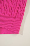 KaleaBoutique Solid Cable Knit High Neck Drop Shoulder Sweater - KaleaBoutique.com