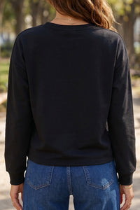 KaleaBoutique Stylish Solid Color Dropped Shoulder Long Sleeve Top - KaleaBoutique.com