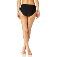 Women's Black High-Waist Or Side Drawstring Ties Swim Briefs - KaleaBoutique.com