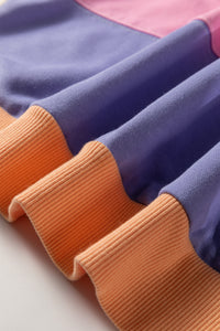 KaleaBoutique Stylish Color Block Patchwork Drop Shoulder Cropped Sweatshirt - KaleaBoutique.com