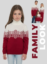 Women's Red and White Snowflake Christmas Sweater Dress & Matching Family Sweaters - KaleaBoutique.com